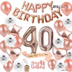 Joya Beauty® 40 Jaar Verjaardag Versiering | Roségoud | Versiering Verjaardag | Feestversiering | Feestpakketten | Feestversiering Pakketten